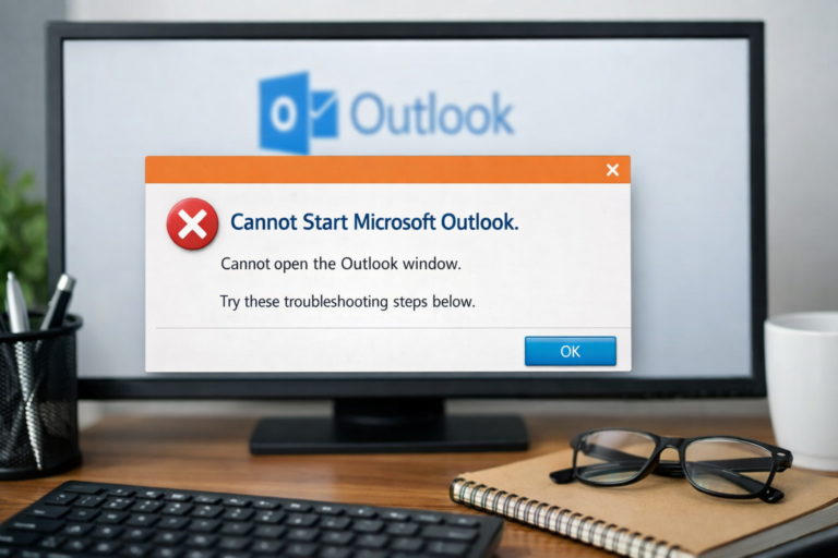 Fix Cannot Start Outlook / Cannot Open the Outlook Window